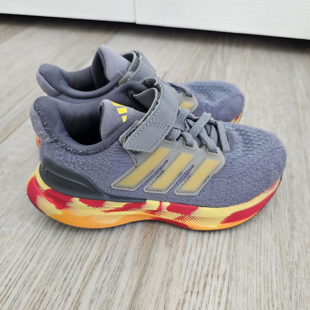 Adidas Kids Gray and Yellow Sneakers